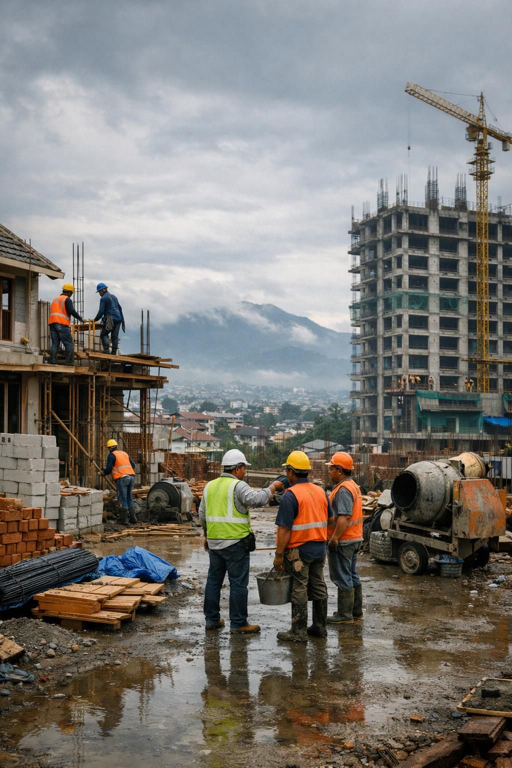 informasi tentang waktu pembangunan rumah dan apartemen baru di bandung, termasuk estimasi durasi dan proses konstruksi.