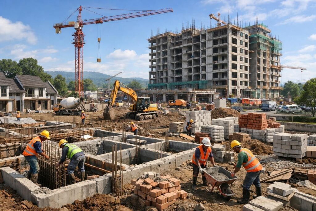 informasi lengkap tentang waktu pembangunan rumah dan apartemen baru di bandung, termasuk estimasi durasi dan proses konstruksi.